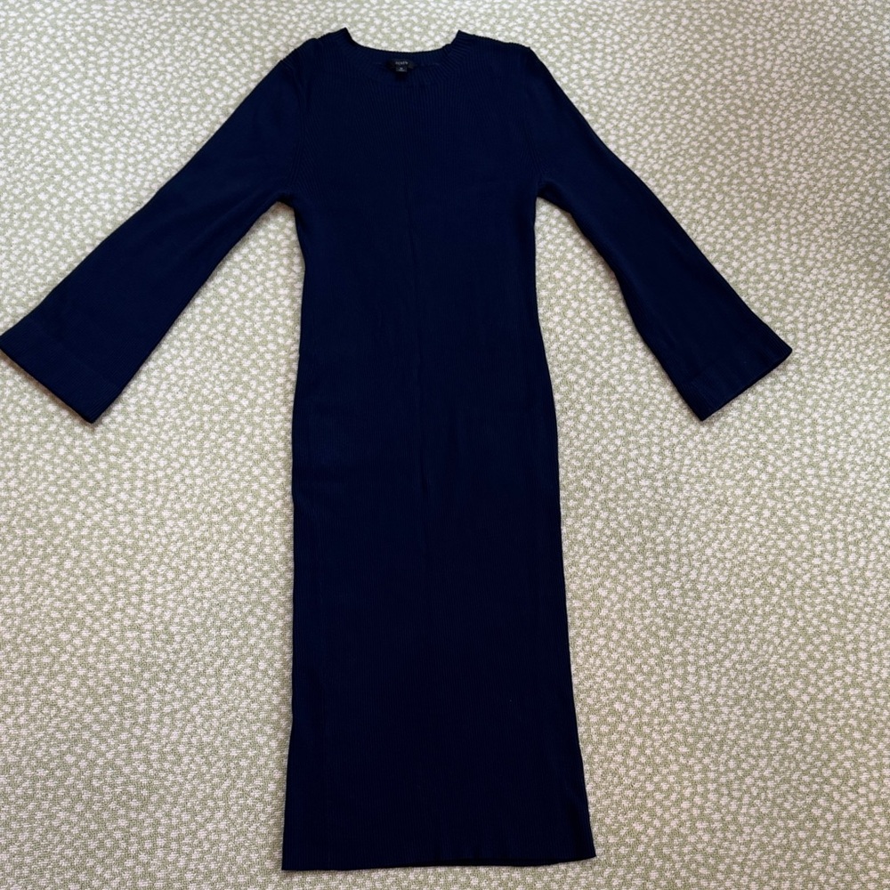 J. Crew Dark Blue Long Sleeve Dress Size Medium
